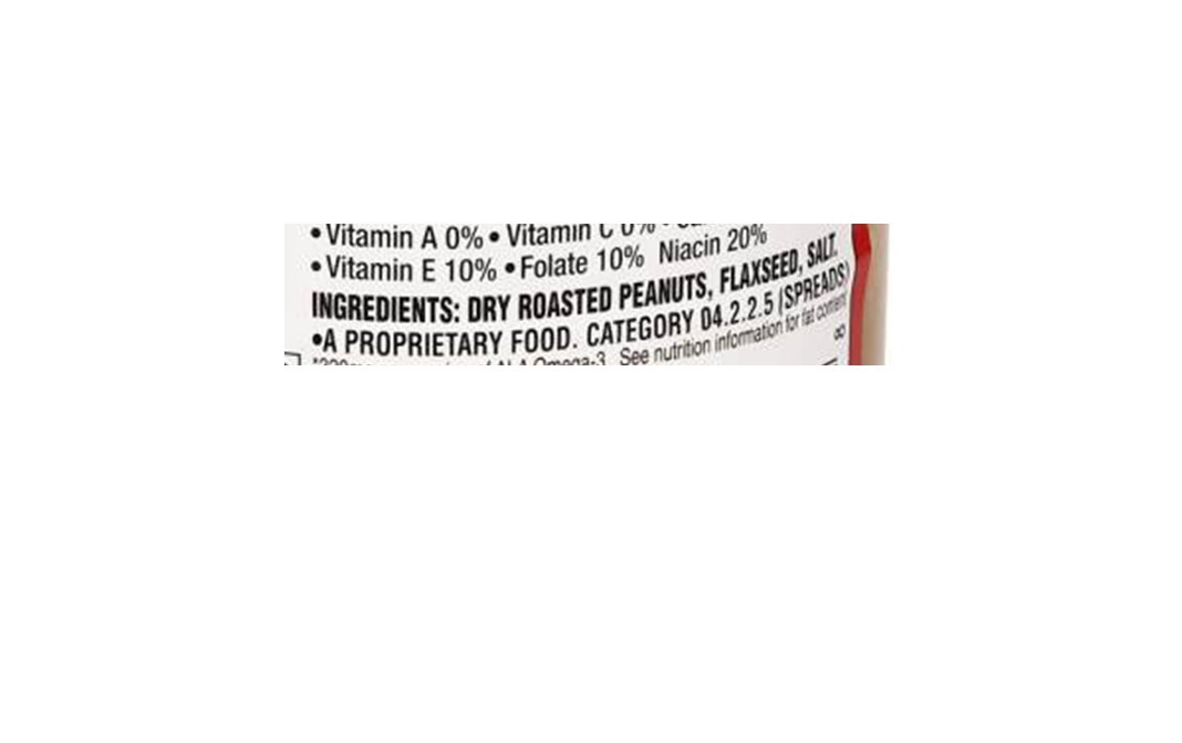 Teddie Chunky All Natural Peanut Butter With Flaxseed   Plastic Jar  453 grams